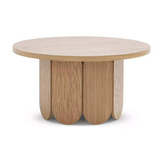Flora Round Coffee Table - Oak | Modern Living Room Table with Storage S