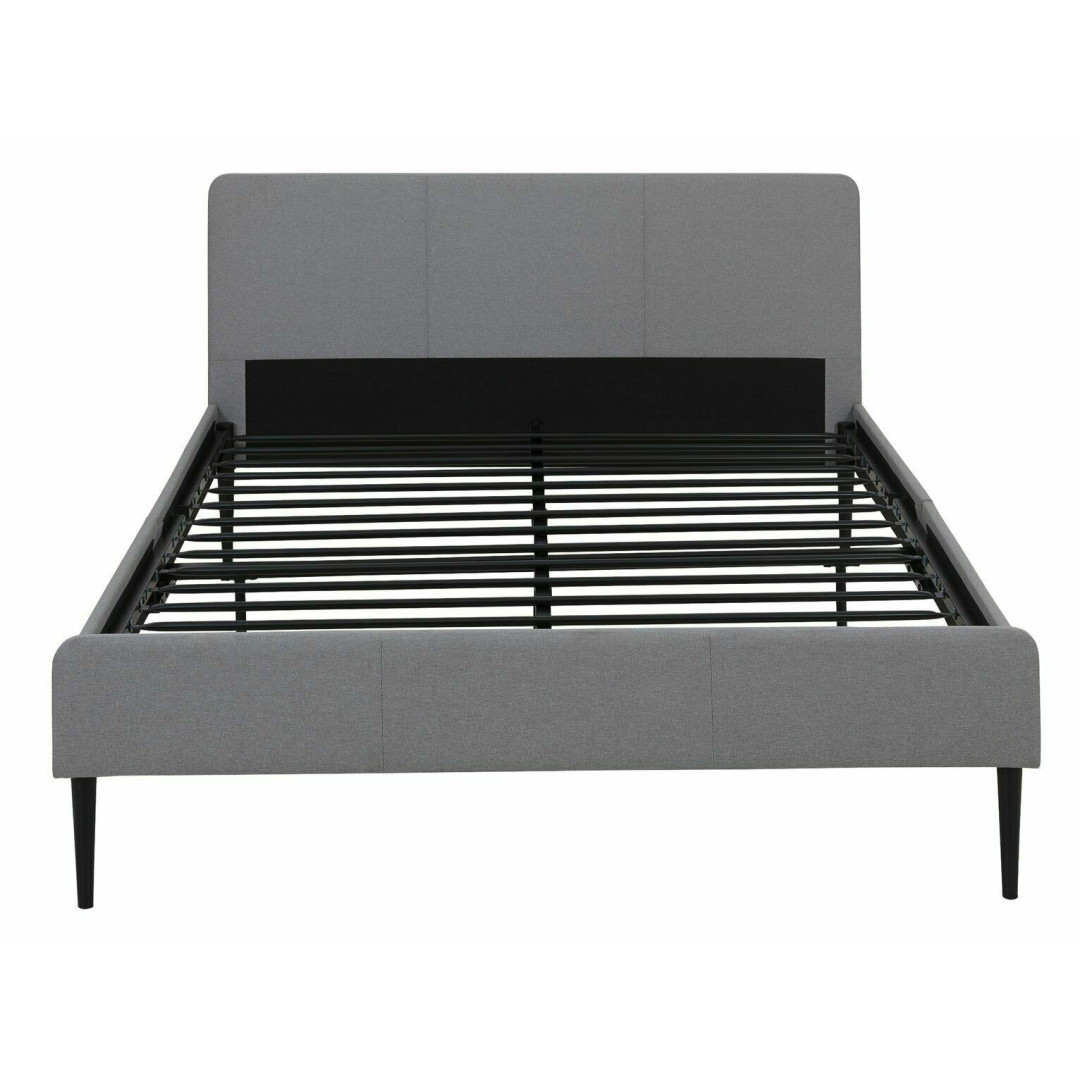 Kristopher Double Fabric Bed Frame - Grey With Pocket Sprung Mattress Kristopher Double Fabric Bed Frame - Grey With Pocket Sprung Mattress