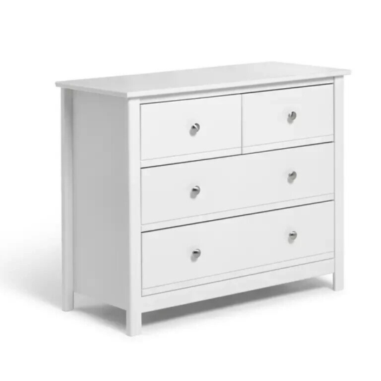 Brooklyn 2+2 Chest of Drawers - White | Modern Bedroom Storage Cabinet Furniture