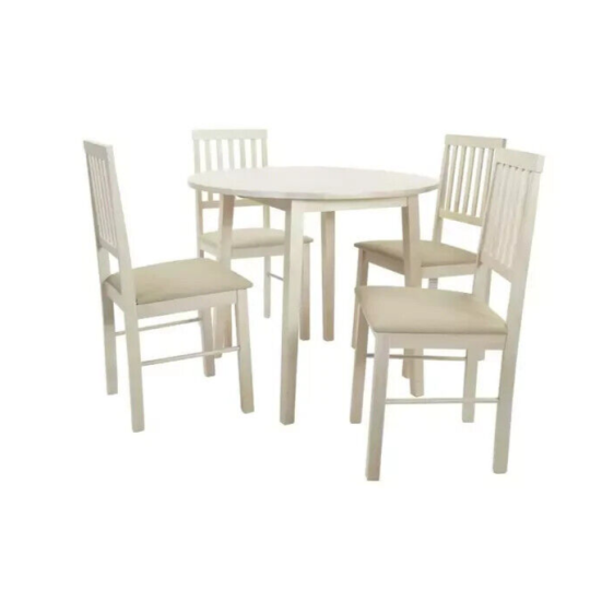Home Kendal Extending Oak Dining Table & 4 Oak Chairs | Wooden Kitchen Set