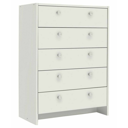 Home Seville 5 Drawer Chest - White (B Grade)