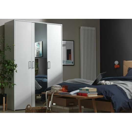Home Oslo 3 Door Mirror Wardrobe - White (B GRADE)