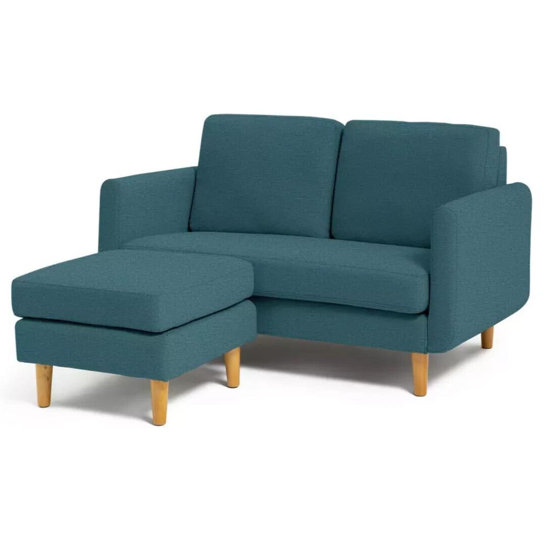Remi Fabric 2 Seater Chaise Sofa in a box - Teal Remi Fabric 2 Seater Chaise Sofa in a box - Teal