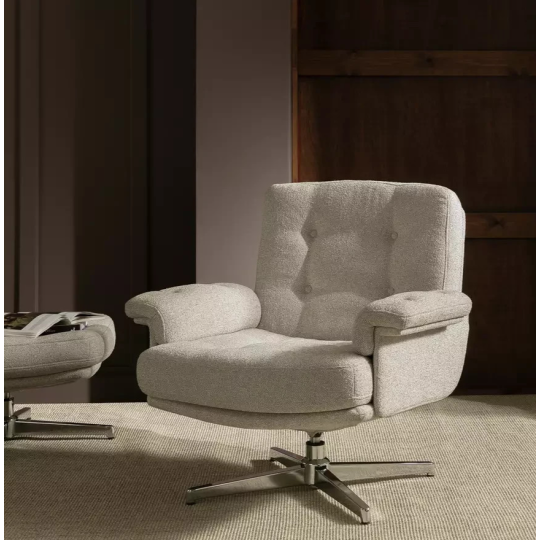 Dawson Fabric Swivel Chair Natural | Accent Lounge Armchair Furniture