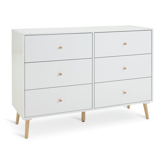 Otto 3+3 Drawer Chest - White ( B Grade )
