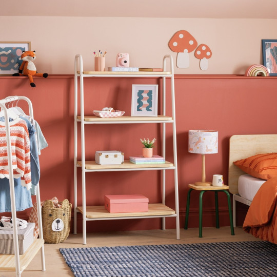 Kids Monty Standing Tall Bookcase - Light Grey | Bedroom Storage Shelf