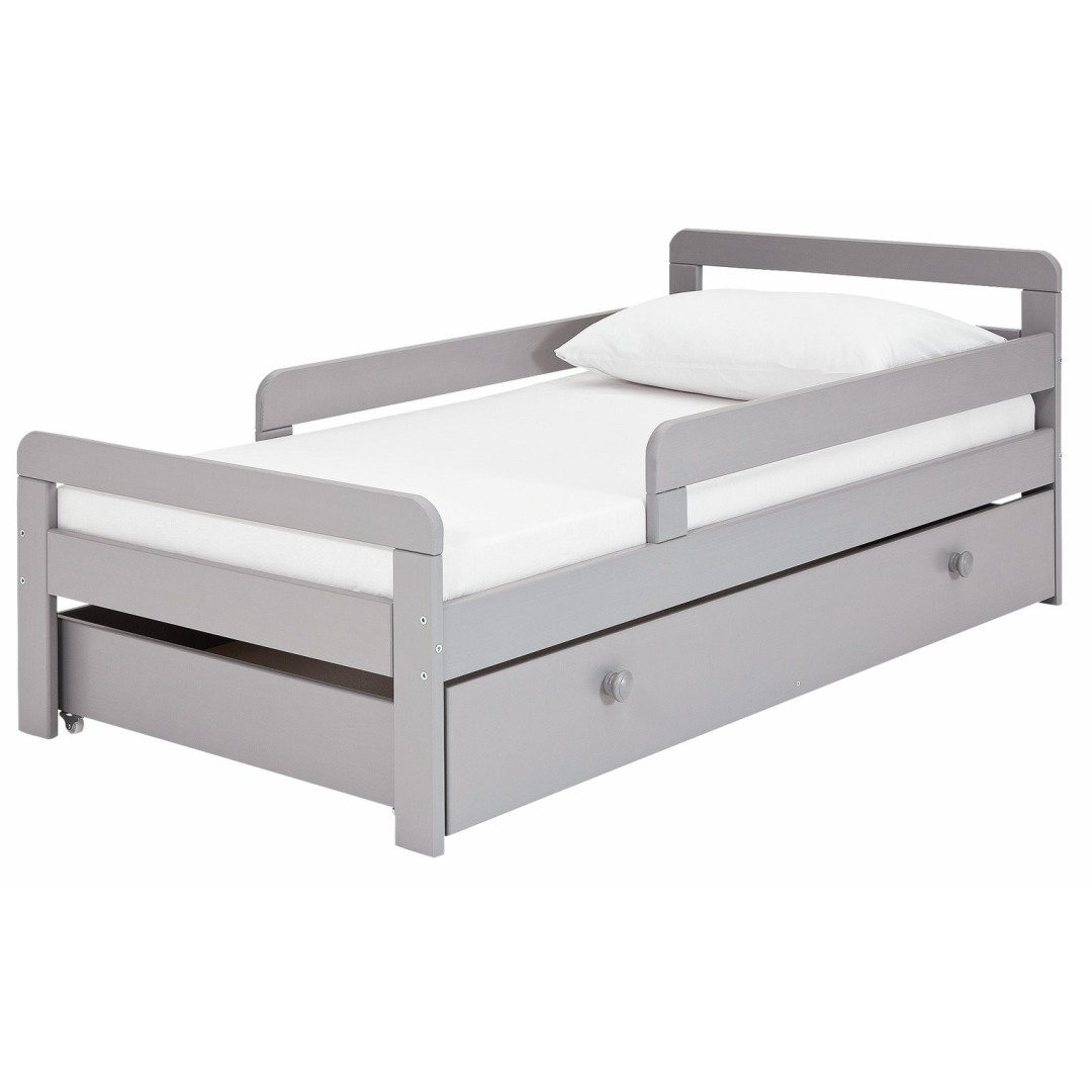 Ellis Toddler Bed Frame with Drawer - Grey | Childrens Bedroom Furniture Ellis Toddler Bed Frame with Drawer - Grey | Childrens Bedroom Furniture