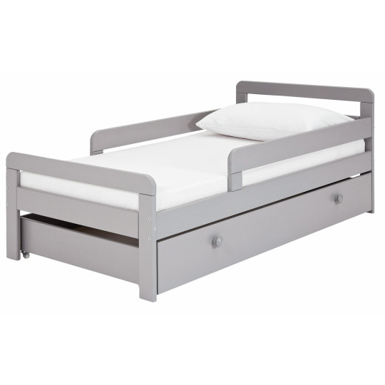 Ellis Toddler Bed Frame with Drawer - Grey | Childrens Bedroom Furniture