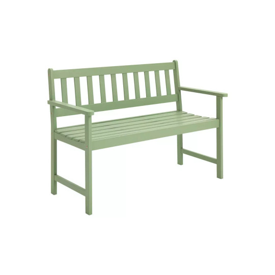 Newbury 2 Seater Wooden Garden Bench - Green | Outdoor Patio Seating Furniture