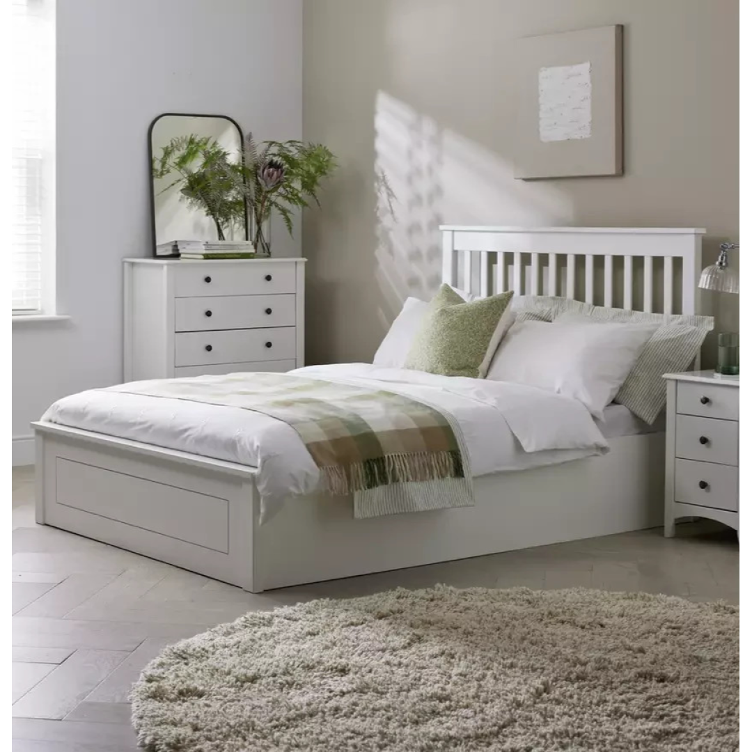 Home Aspley Small Double Wooden Ottoman - White | Space Saving Sleep Solution Home Aspley Small Double Wooden Ottoman - White | Space Saving Sleep Solution