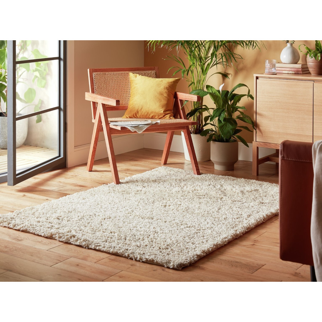 Recycled Cosy Plain Shaggy Rug - 200x290cm - Ivory ( B Grade 30045 ) Recycled Cosy Plain Shaggy Rug - 200x290cm - Ivory ( B Grade 30045 )