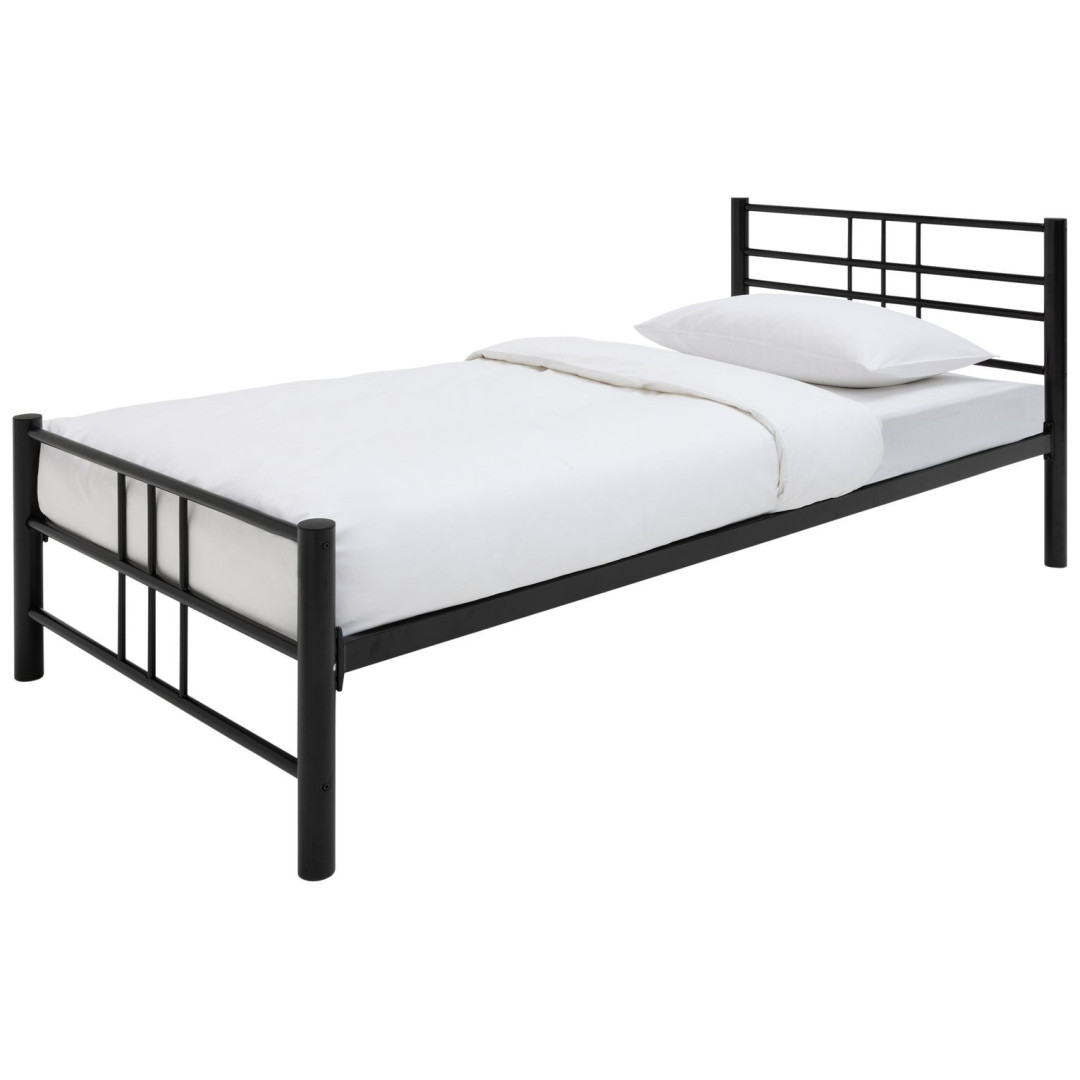 Home Atlas Single Metal Bed Frame - Black | Modern Strong Bedroom Furniture Bed Home Atlas Single Metal Bed Frame - Black | Modern Strong Bedroom Furniture Bed