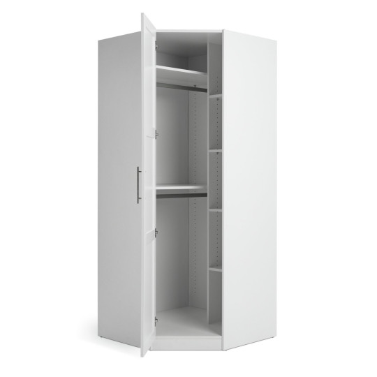 Munich Panelled Corner 1 Door Wardrobe - White ( B GRADE)
