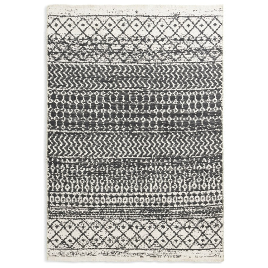 Moroccan Reversible Grey Flatweave Rug - 230x160cm | Indoor Outdoor Carpet
