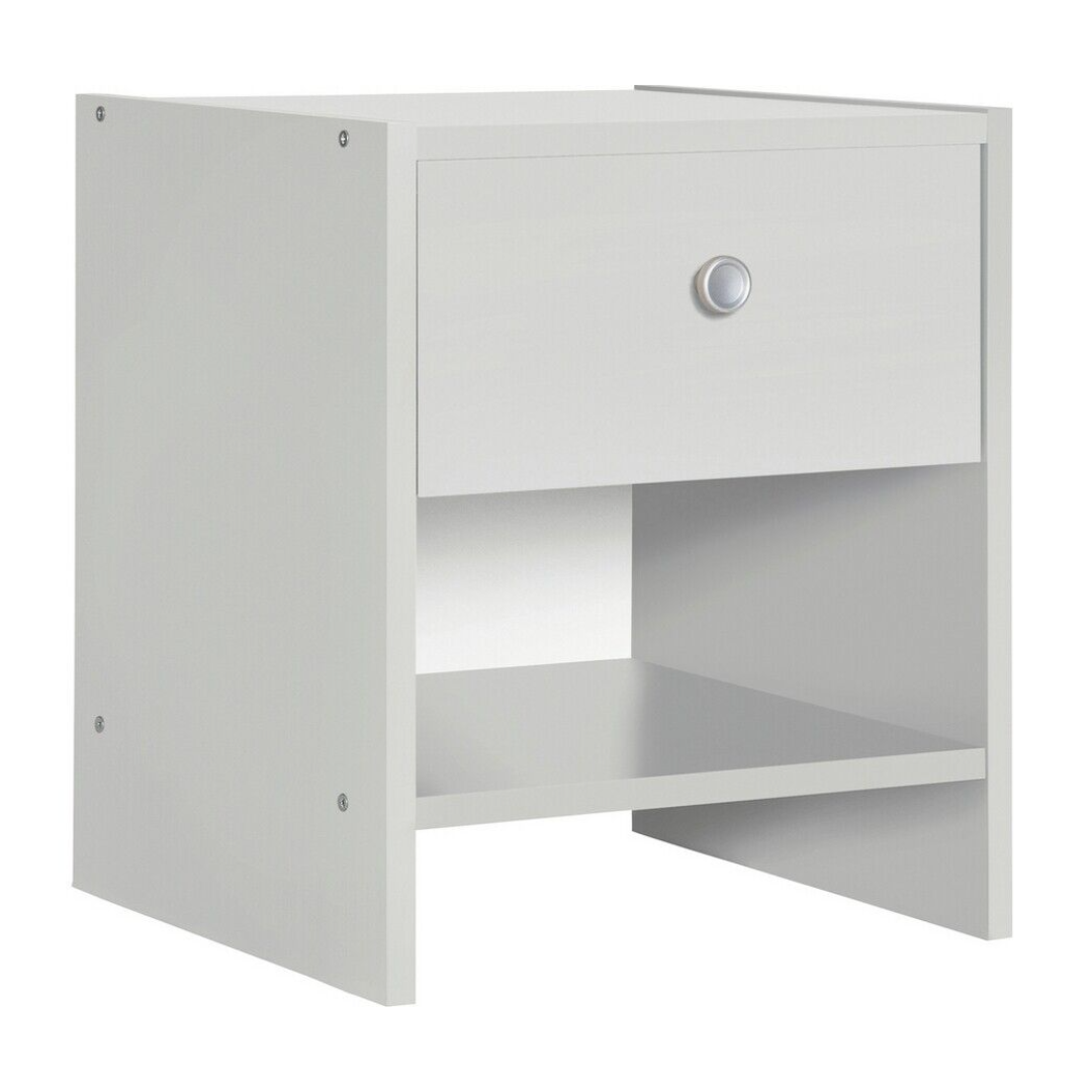 Home Seville 1 Drawer Bedside Table - White | Nightstand Storage for Bedroom Use Home Seville 1 Drawer Bedside Table - White | Nightstand Storage for Bedroom Use