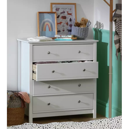 Home Brooklyn 4 Drawer Chest White | Bedroom Storage Furniture Unit