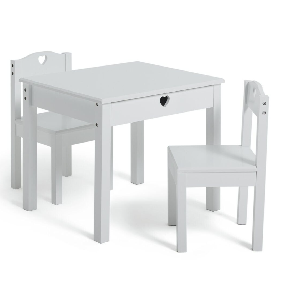 Mia Kids Table & 2 Chairs - White ( B Grade 36460 ) Mia Kids Table & 2 Chairs - White ( B Grade 36460 )