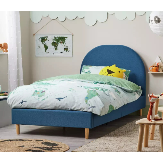 Olivia Single Bed Frame - Blue | Sturdy Kids Bed with Mattress Nursery