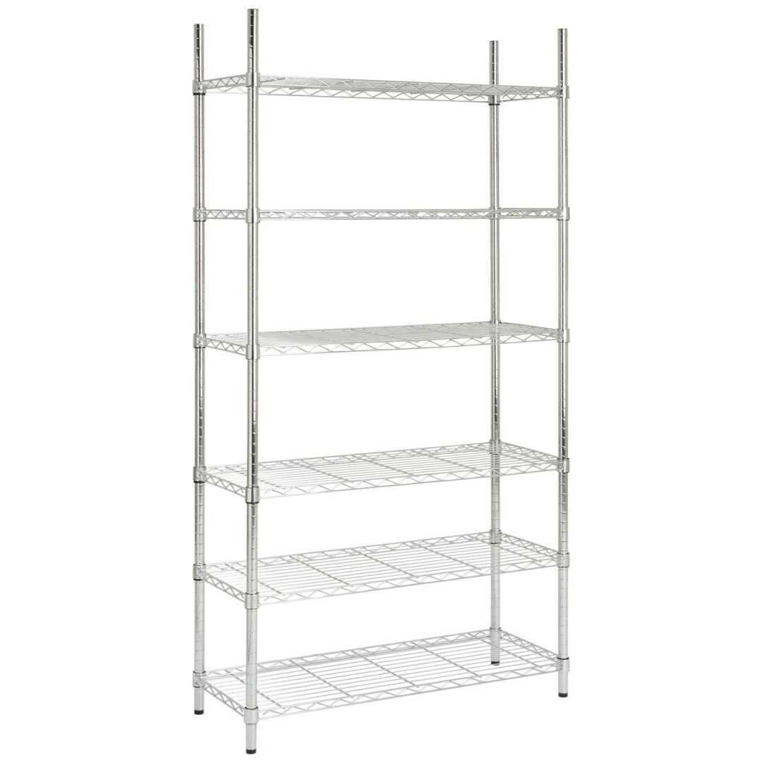 Home Metal 6 Tier Shelving Unit - Chrome Home Metal 6 Tier Shelving Unit - Chrome