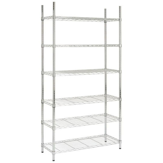 Home Metal 6 Tier Shelving Unit - Chrome