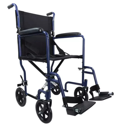 Aidapt Steel Compact Blue Transit Chair | Lightweight Folding Mobility Wheelchai