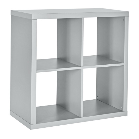 Squares Plus 4 Cube Storage Unit Grey | Cube Shelving Unit Modular Bookcase Home