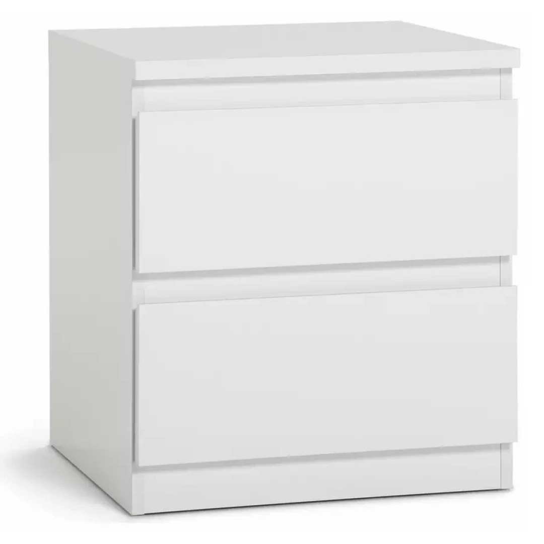 Home Jenson 2 Drawer Bedside Table - White Gloss | Bedroom Storage Nightstand Home Jenson 2 Drawer Bedside Table - White Gloss | Bedroom Storage Nightstand