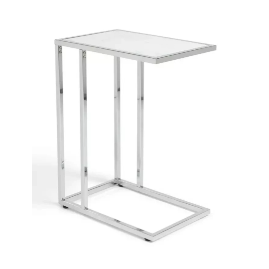 Boutique C Shaped Table Marble Effect | Side Table Sofa End Table Furniture