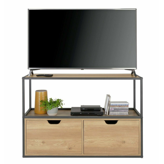 Loft Living 2 Drawer TV Unit | Modern Stylish TV Stand Living Storage