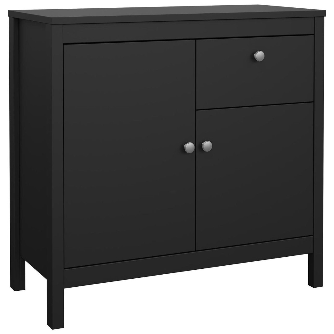Tvilum Madrid 2 Door 1 Drawer Sideboard - Black | Modern Storage Cabinet Cupboar Tvilum Madrid 2 Door 1 Drawer Sideboard - Black | Modern Storage Cabinet Cupboar