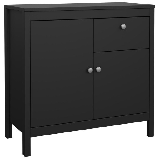Tvilum Madrid 2 Door 1 Drawer Sideboard - Black | Modern Storage Cabinet Cupboar