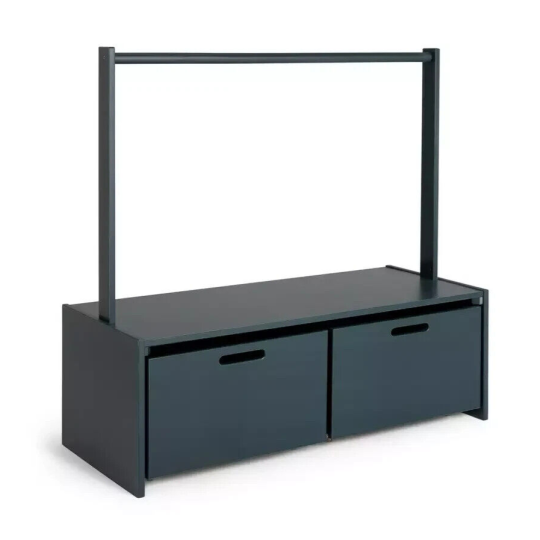 Kids Rico Hanging Rail with Storage - Blue |Children’s Bedroom Organizer