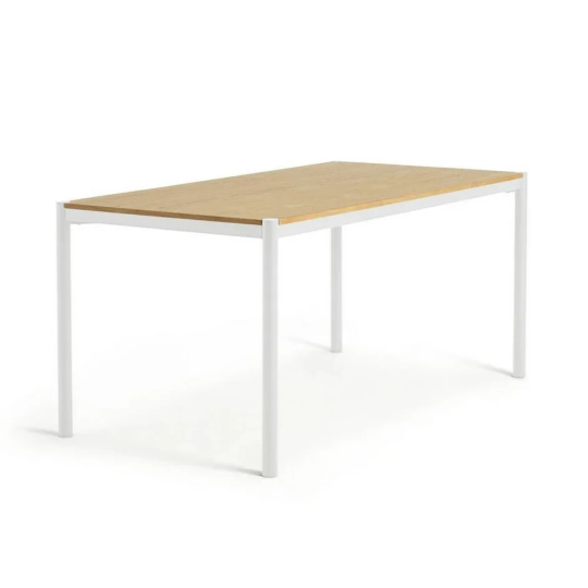 Cabel Wood 4 Seater Dining Table Oak & White | Modern Dining Room Table Furnitur