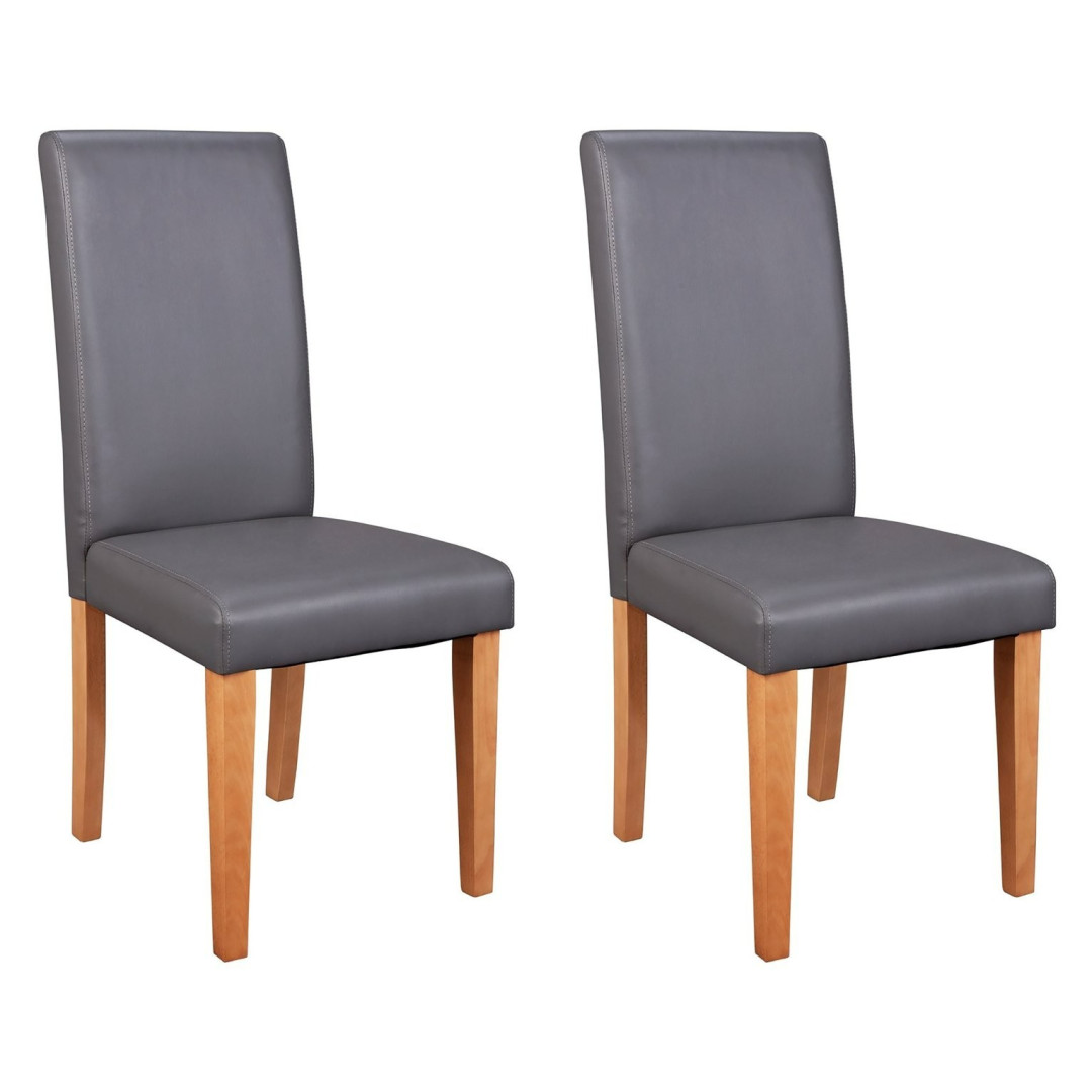 Home Pair of Midback Dining Chairs - Charcoal | Mid-back chairs for dining table Home Pair of Midback Dining Chairs - Charcoal | Mid-back chairs for dining table