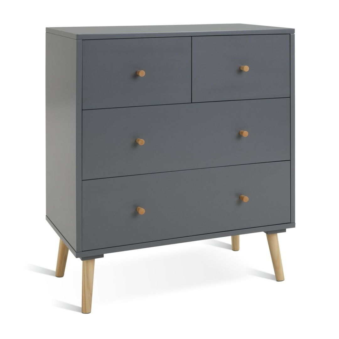 Otto 4 Drawer Chest - Grey | Bedroom Storage Organizer Dresser Cabinet Otto 4 Drawer Chest - Grey | Bedroom Storage Organizer Dresser Cabinet