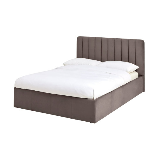 Home Pandora Kingsize End Lift Ottoman Bed - Taupe | Cozy Bedroom Atmosphere