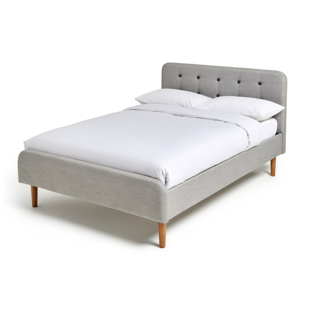 Aspen Kingsize Fabric Bed Frame - Grey | Comfortable Soft Night Rest Aspen Kingsize Fabric Bed Frame - Grey | Comfortable Soft Night Rest