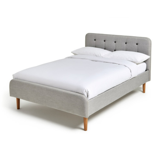 Aspen Kingsize Fabric Bed Frame - Grey | Comfortable Soft Night Rest