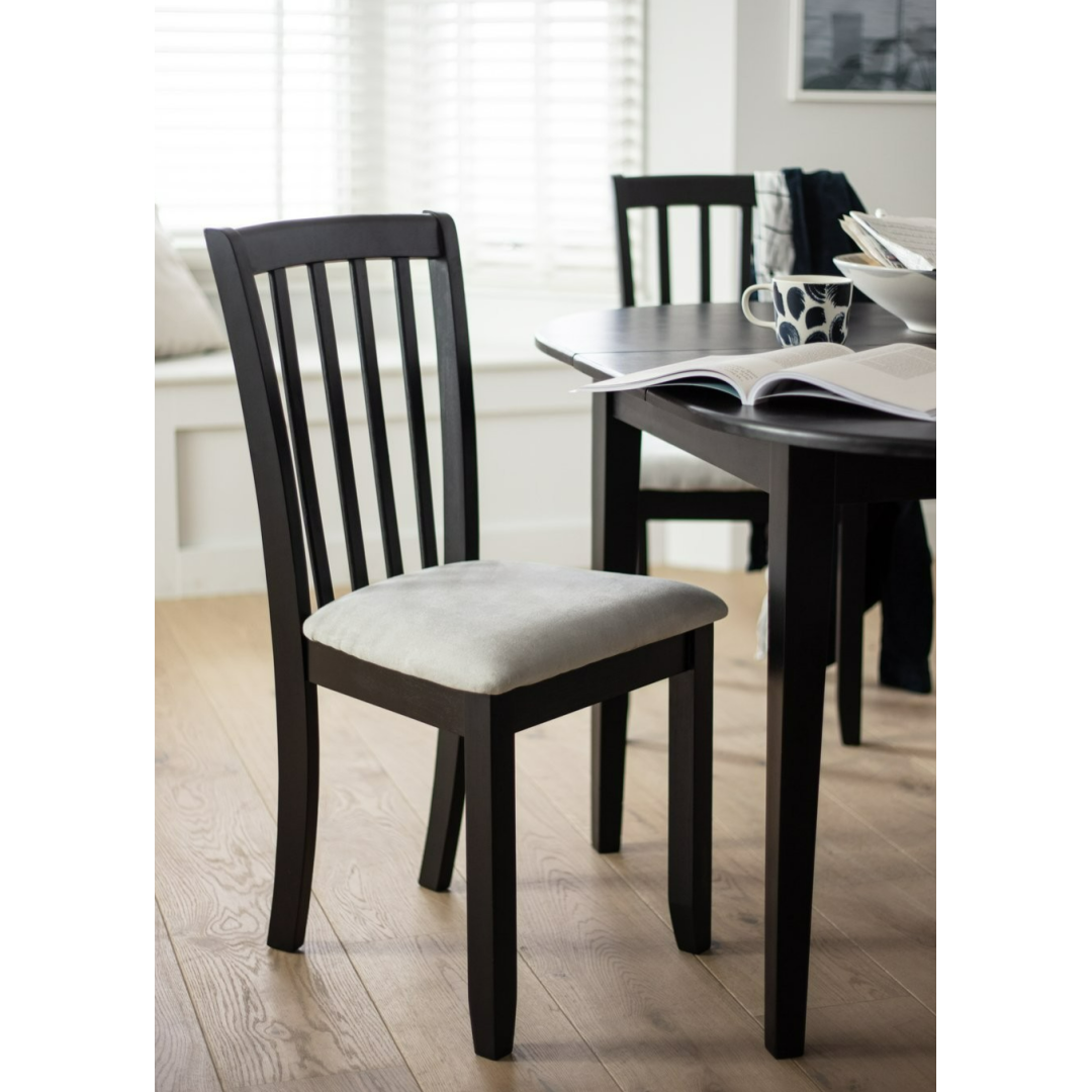 Banbury Pair of Solid Wood Dining Chairs - Black | Modern Mealtime Seating Banbury Pair of Solid Wood Dining Chairs - Black | Modern Mealtime Seating