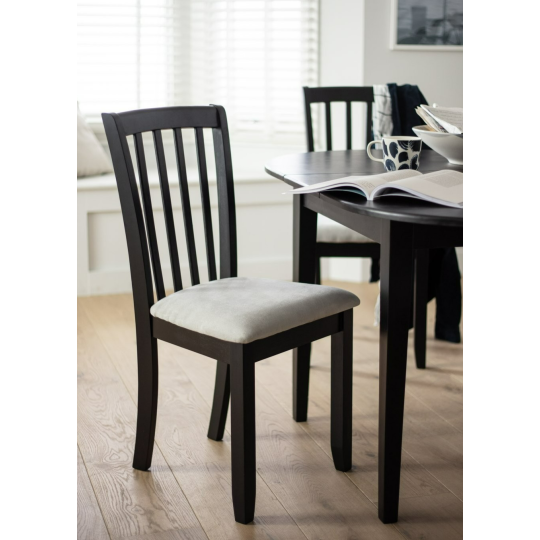 Banbury Pair of Solid Wood Dining Chairs - Black | Modern Mealtime Seating