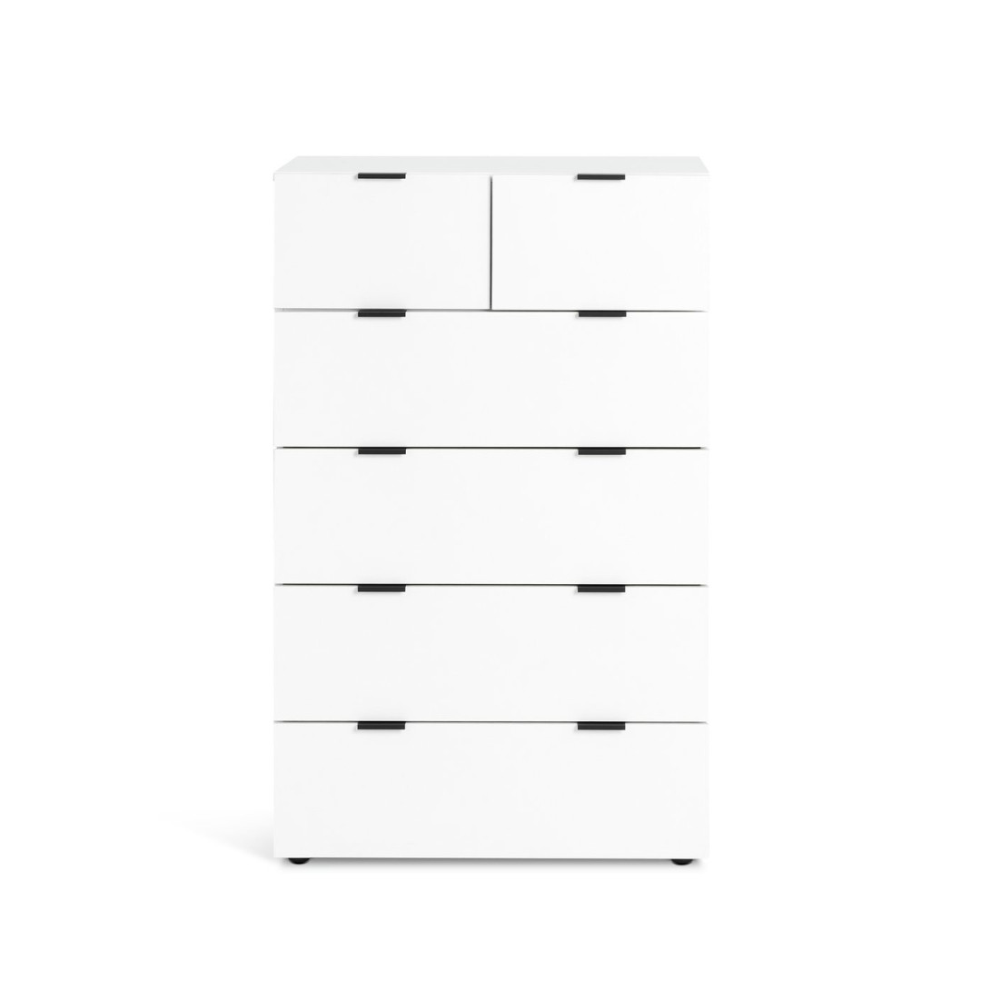 Home Zeke 6 Drawer Tallboy - White | Vertical Storage Space Home Zeke 6 Drawer Tallboy - White | Vertical Storage Space