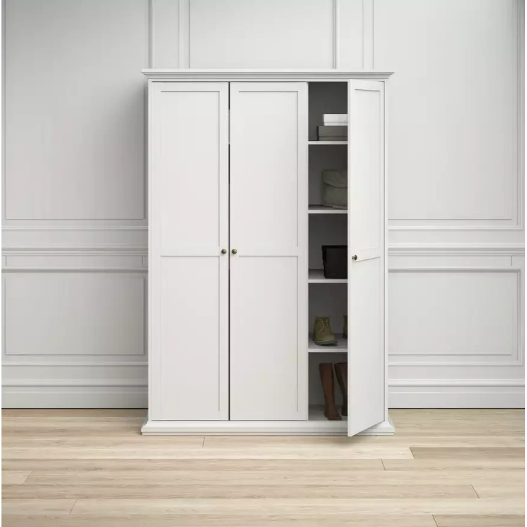 Tvilum Paris 3 Door Wardrobe White | Bedroom Storage Wardrobe Furniture Tvilum Paris 3 Door Wardrobe White | Bedroom Storage Wardrobe Furniture