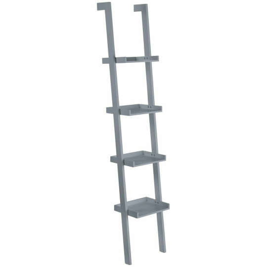 Jessie Narrow Ladder Shelf - Grey | Modern Leaning Storage Bookcase Display Unit