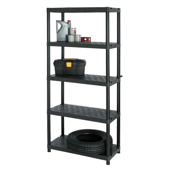 Extra Heavy Duty 5 Tier Plastic Garage Shelving Storage Unit | Racking for Tools