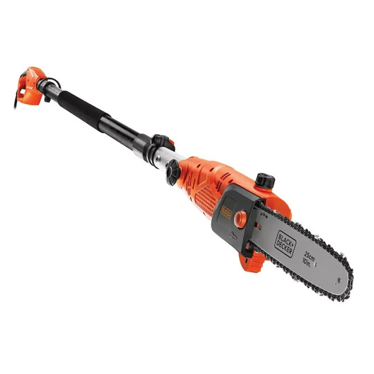 Black + Decker 25cm Corded Pole Saw - 800W | Garden Tree Pruner Cutting Tool