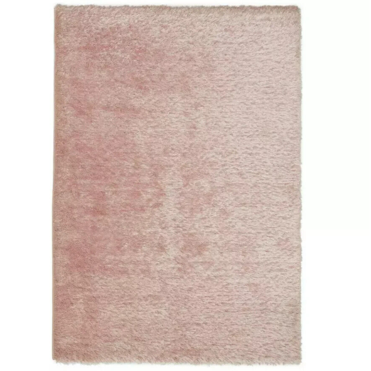 Plain Blush Shaggy Rug - 230x160cm | Soft Pink Large Living Room Carpet