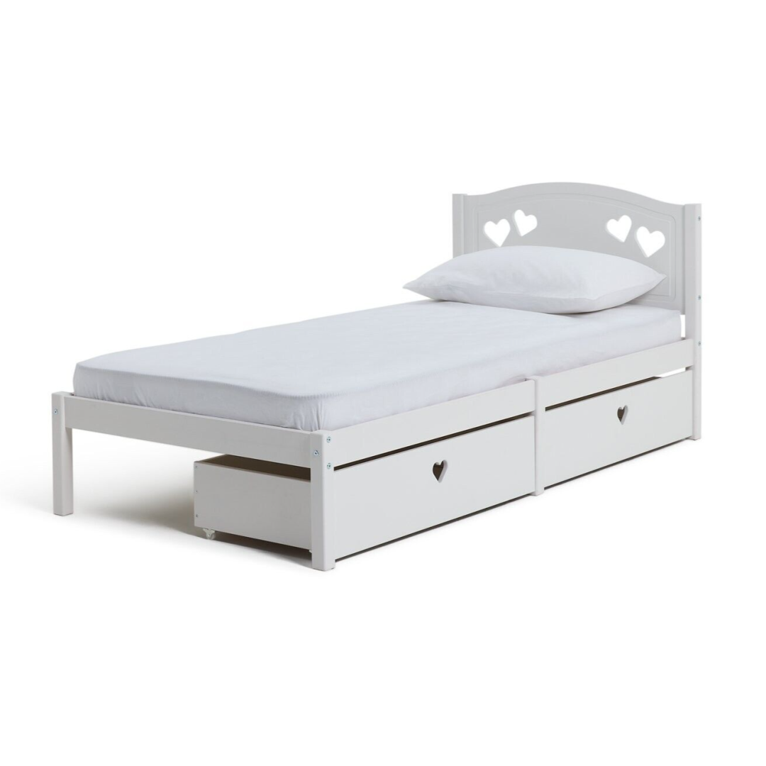 Home Mia Single Bed Frame with 2 Drawers White | Storage Bed ( B Grade ) Home Mia Single Bed Frame with 2 Drawers White | Storage Bed ( B Grade )