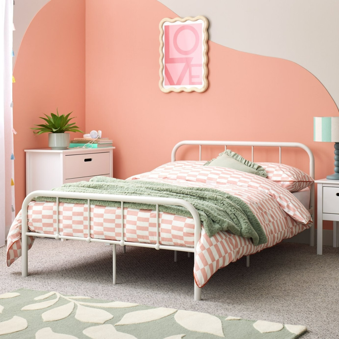 Home Kids Charlie Small Double Metal Bed Frame - White Home Kids Charlie Small Double Metal Bed Frame - White