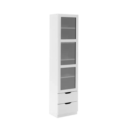  Compton 1 Door Glass Display Cabinet - White