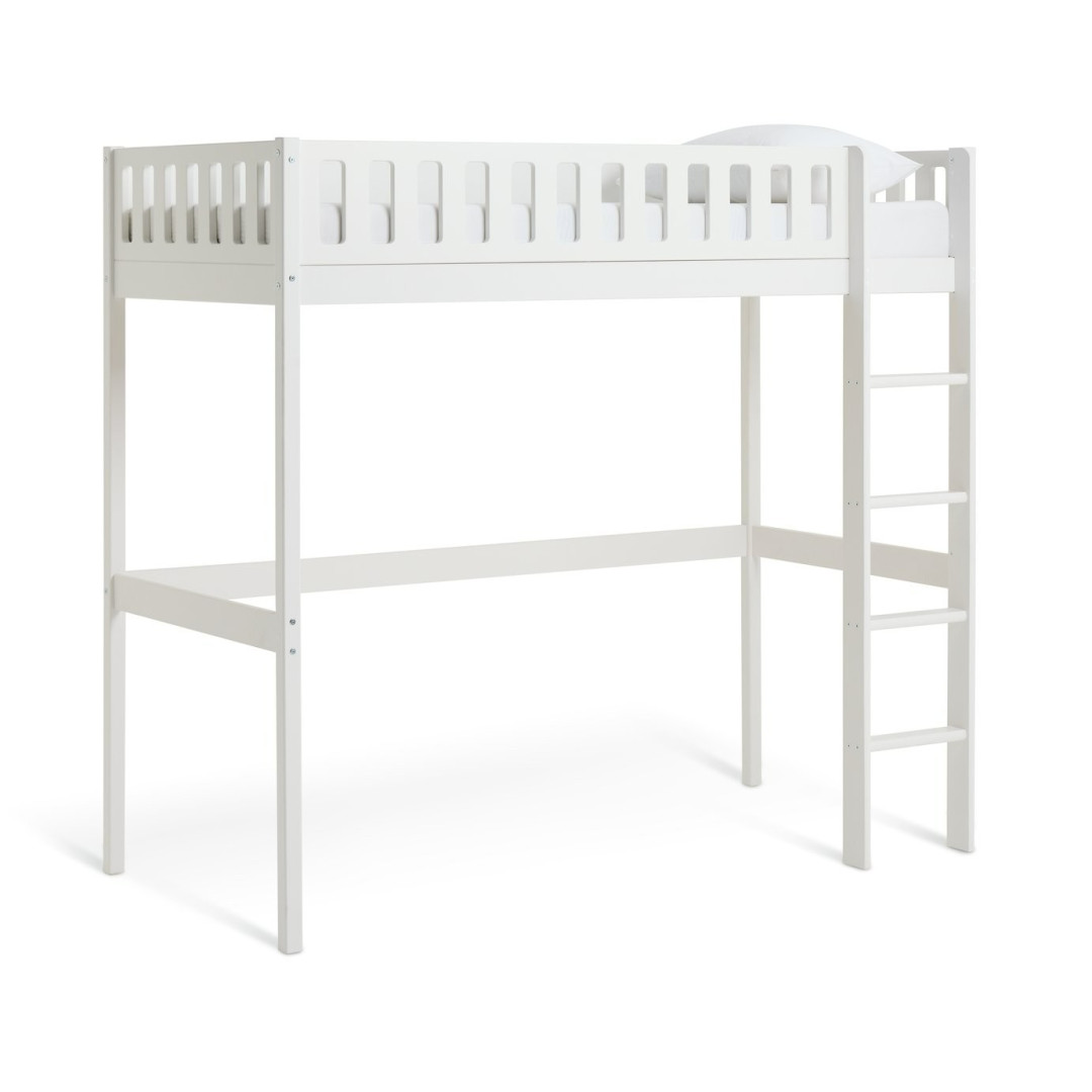Ronnie High Sleeper Single Bed Frame - White | Space-saving high sleeper bed Ronnie High Sleeper Single Bed Frame - White | Space-saving high sleeper bed